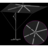 vidaXL Kantaliv dežnik z bananom s ključavnico Črna 294 x 200 x 254 cm | Shoptok.si