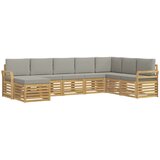  Set vanjskih sofa 8 pcs Bijela i svjetlosiva 308 x 190 x 73 cm | Eponuda.com