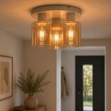 Brilliant Prislonjen luster LYSKA 3xE27/20W/230V, prečnik 31 cm, krem/zadimljeno | Eponuda.com
