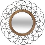 Atmosphera ukrasno ogledalo metal/drvo d90 cm