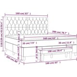  Krevet s oprugama i madracem tamnosivi 160x200 cm baršunasti | shoptok.hr