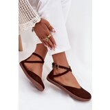 Zazoo Ladies Suede Ballerinas Barefoot with Straps 191 Chocolate | shoptok.hr