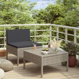  Vrtna sedežna garnitura z blazinami 2-delna poli ratan siva, (20598155) | Shoptok.si