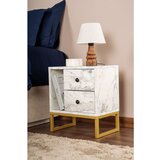 Hanah home noćni ormarić glimmer - fressia marble, gold freesia marblegold nightstand