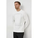 Armani Exchange Bombažen pulover moška, bela barva