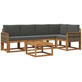 vidaXL Zunanja garnitura za sedenje 6 pcs Naravna in antracitna, (5000282691) | Shoptok.si