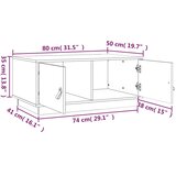  Stolić za kavu crni 80 x 50 x 35 cm od masivne borovine | shoptok.hr