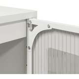 vidaXL Komoda bela 100,5x39x107 cm hladno valjano jeklo | Shoptok.si