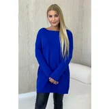 Kesi Viscose sweater with pockets cornflower blue