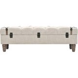  Klupa za pohranu od masivnog drva i čelika 111 x 34 x 37 cm | Eponuda.com