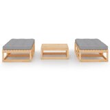 The Living Store Vrtna sedežna garnitura 5-delna z blazinami trdna borovina - Vrtna Sedežna Garnitura, (21422174) | Shoptok.si