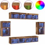  Set TV komoda S LED lampica 8 pcs Staro drvo Konstruirano drvo | shoptok.hr