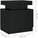 vidaXL noćni ormarić visoki sjaj crni 45 x 35 x 52 cm od iverice | shoptok.hr