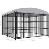 Vanjski kavez za pse s krovom 300 x 300 x 210 cm | shoptok.hr