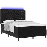  Krevet s opruga kutije s LED trakama Crna 140 x 200 cm Baršun | shoptok.hr