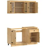  Cabinet s policom SKI 4 pcs Medeno Smeđa Čvrsto borovo drvo | shoptok.hr