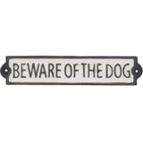  Ukrasni znak od lijevanog željeza 26x5 cm Beware of the Dog –