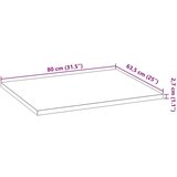 vidaXL Kuhinjska radna ploča 80x63,5x2,7 cm od drveni pravokutni | shoptok.hr