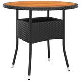 5-dijelni vrtni blagovaonski set od poliratana crni | shoptok.hr