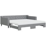  Dnevni krevet na razvlačenje svjetlosivi 100x200 cm od tkanine | shoptok.hr