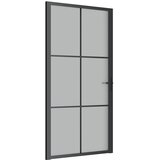  Unutarnja vrata 102,5 x 201,5 cm crna od mat stakla i aluminija | shoptok.hr