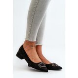 S. BARSKI Low-Heeled Pumps With Eco Suede Embellishment S.Barski | Shoptok.si