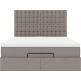 vidaXL Otomanski posteljni okvir z vzmetnico taupe 140x200 cm blago | Shoptok.si
