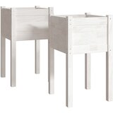 Maison Chic Vrtno cvetlično korito - Cvetlični Lonec 2 kosa belo 40x40x70 cm trdna borovina, (21789880) | Shoptok.si