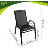 Gardlov set vrtnih stolica, 4 kom, metalni okvir, crne Slike