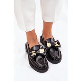 Boto Lacquered moccasins with bow and decorative brooch black Leandriel | ePonuda.com