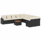  11-dijelni set vrtnih sofa od poliratana s jastucima crni | shoptok.hr