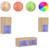 Maison Chic 4 kosi stenskih TV omaric - TV enot z LED lučkami sonoma hrast, (21700777) Cene