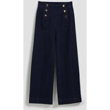 Marisse Wide Leg Jeans With Decorative Buttons, Navy Blue | Eponuda.ba