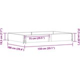  Okvir za palete sivi 150 x 100 cm od masivne borovine | shoptok.hr