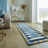 Flair Rugs Plava ručno rađena vunena staza 60x230 cm Kai Wool Border – | shoptok.hr