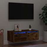 vidaXL TV ormarić s LED svjetlima boja dimljenog hrasta 75x35,5x25 cm | shoptok.hr