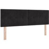 vidaXL LED Glava Postelje Gumbovno Oblazinjena Črna 72 cm Žamet, (22083939) | Shoptok.si