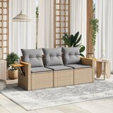 vidaXL 3-dijelni set vrtnih sofa od poliratana s jastucima bež Cijene