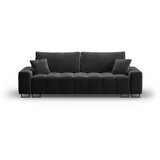 Cosmopolitan Design Temno siva žametna raztegljiva sedežna garnitura s prostorom za shranjevanje 250 cm Wicklow – | Shoptok.si