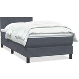 Box spring krevet s madracem tamnosivi 90x210 cm baršunasti | shoptok.hr