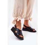 Boto Lacquered Women's Wedge Sandals Made Of Eco Leather Black Quilara | ePonuda.com
