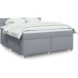vidaXL Box spring postelja z vzmetnico svetlo siva 180x200 cm blago | Shoptok.si