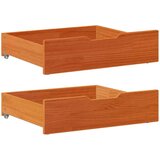 vidaXL Predal za posteljo 2 kosa rjava 75x55x16 cm trdna borovina | Shoptok.si