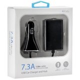  Avto polnilec 4xUSB 7.3A črni + 1,8m kabel - za tablične računalnike in mobilne telefone Cene
