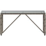  Zunanja miza Siva in črna 80 x 40 x 40 cm PE Ratan in Steklo, (5000273304) | Shoptok.si