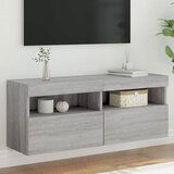 vidaXL Stenska TV omarica z LED lučkami siva sonoma 100x30x40 cm | Shoptok.si