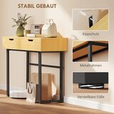  Konzolni stolić uski stolić za hodnik s 2 ladice metalni okvir za hodnik 110 x 35 x 76 5 cm prirodna završna obrada | shoptok.hr