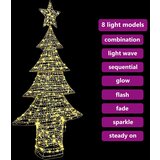 vidaXL Božično drevo med 240 LED Toplo bela 180 cm PET | Shoptok.si