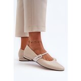 Laura Messi Women's Leather Ballerina Flats 2774 Beige | shoptok.hr