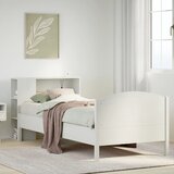 vidaXL Knjižna postelja brez vzmetnice bela 90x190cm trdna borovina | Shoptok.si